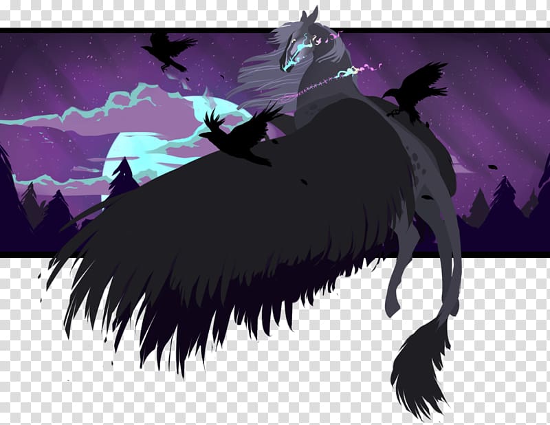Horse The Raven Illustration Artist Purple, fingers crossed for luck transparent background PNG clipart