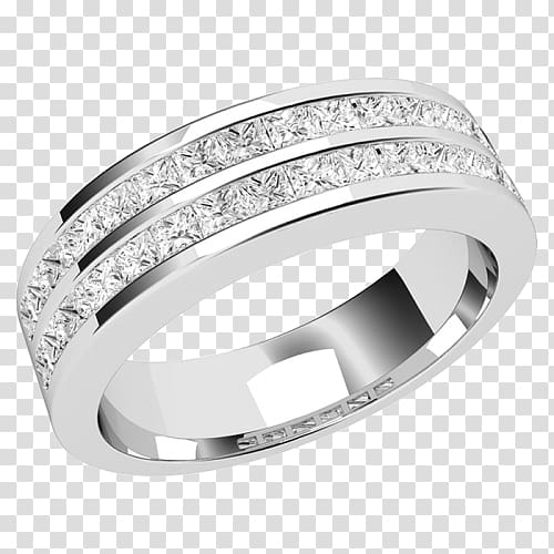 silver-colored diamond embellished eternity ring, Wedding ring Engagement ring, wedding ring transparent background PNG clipart