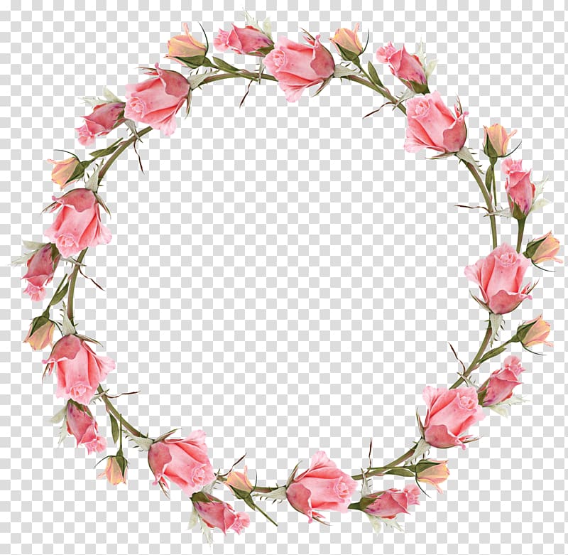 pink rose wreath illustration, The EDGE Mediterranean Grill Frames Watercolor painting, floral frame transparent background PNG clipart