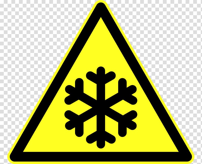 Warning sign Hazard Cold Safety Warning label, temperature transparent background PNG clipart