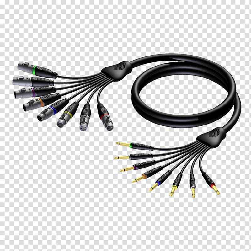 XLR connector Audio multicore cable Electrical cable Stage box, large broadcasting equipment transparent background PNG clipart
