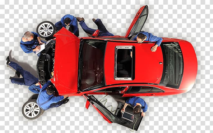 group of men repairing red vehicle illustration, Car Mercedes-Benz Automobile repair shop Auto mechanic Customer Service, Auto Parts transparent background PNG clipart