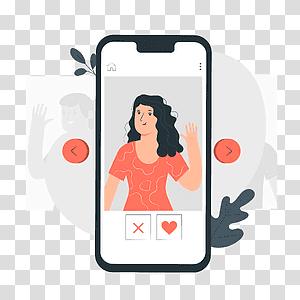 illustration, Swipe Profiles, profile, phone, device, app, choice, social media transparent background PNG clipart thumbnail