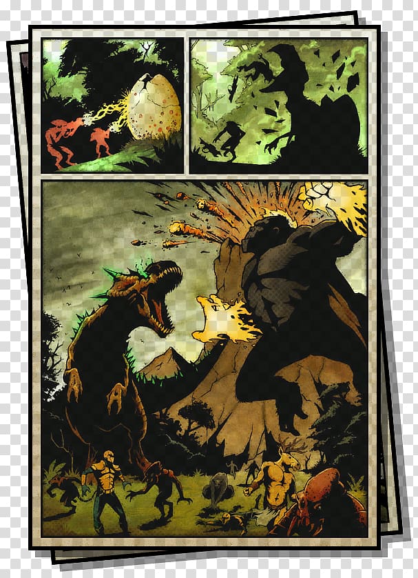 Cartoon Poster Legendary creature, Comic book panel transparent background PNG clipart