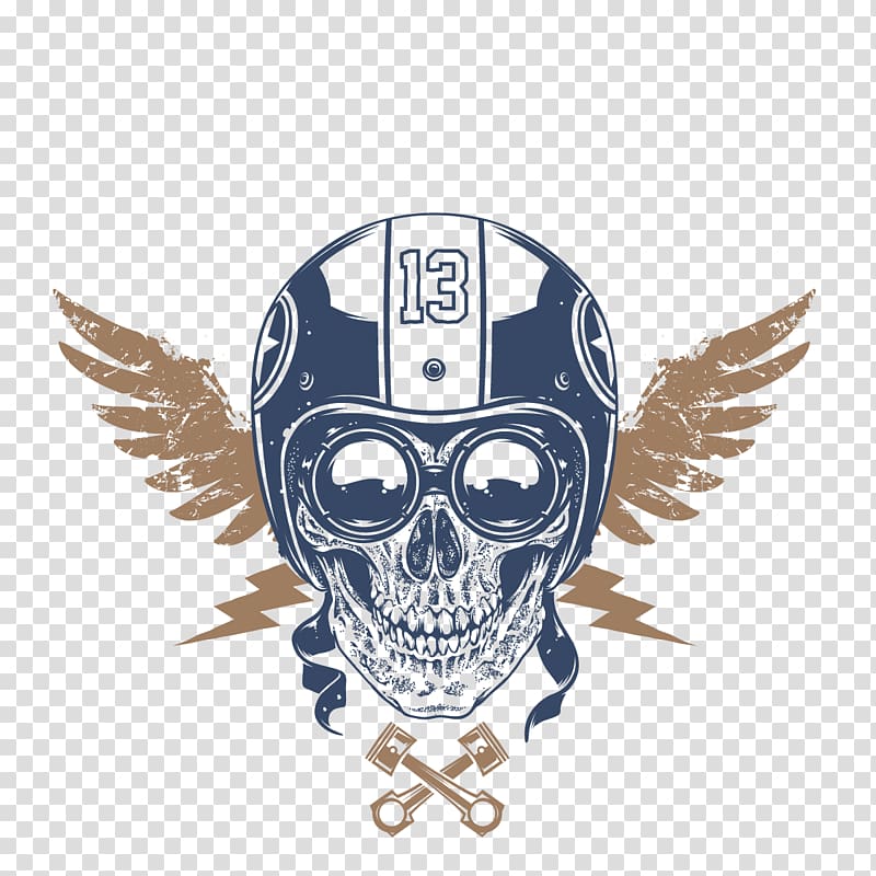 black and brown skull logo illustration, Human skull symbolism Illustration, motorcycle helmet transparent background PNG clipart