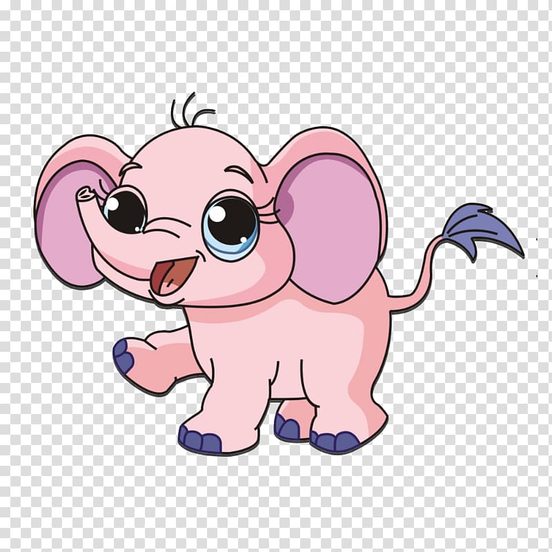 cartoon baby elephant pink