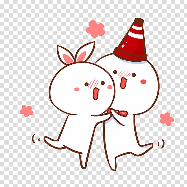 Tangyuan Cartoon Hug , Floating cartoon couple hug transparent background PNG clipart