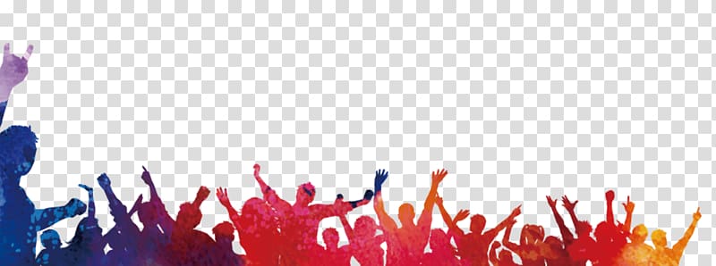 geometric cheering crowd transparent background PNG clipart