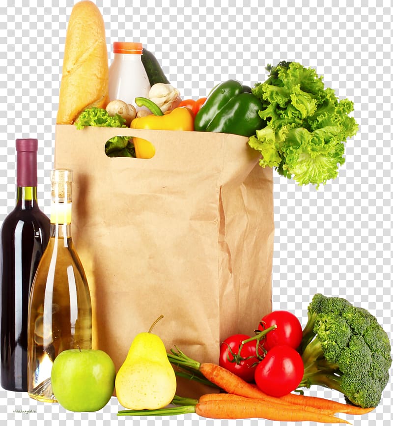 Paper bag Shopping Bags & Trolleys Vegetable Grocery store, food transparent background PNG clipart