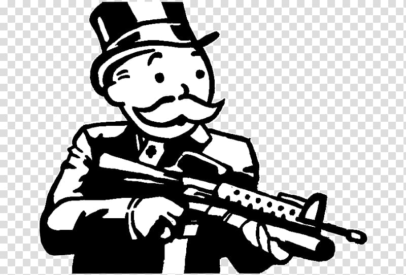 monopoly man with money bags transparent