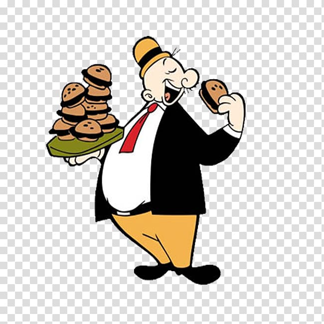 J. Wellington Wimpy Popeye Olive Oyl Hamburger Swee\'Pea, others transparent background PNG clipart