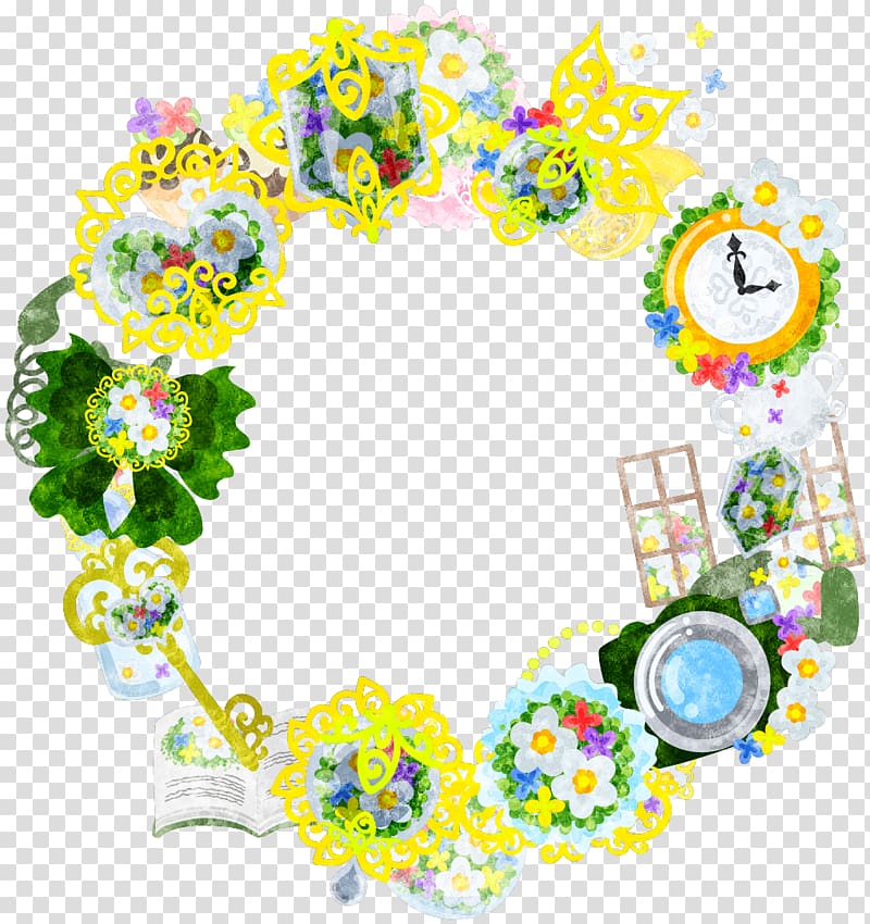 Floral design Cut flowers Font, small floral wreaths transparent background PNG clipart