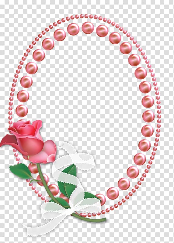 frame Mirror Pearl, Rose pearl mirror frame transparent background PNG clipart
