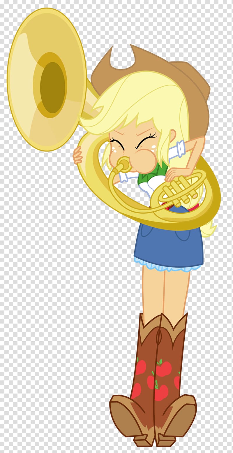 Applejack Pinkie Pie Art Tuba Sousaphone, cowboy boot transparent background PNG clipart