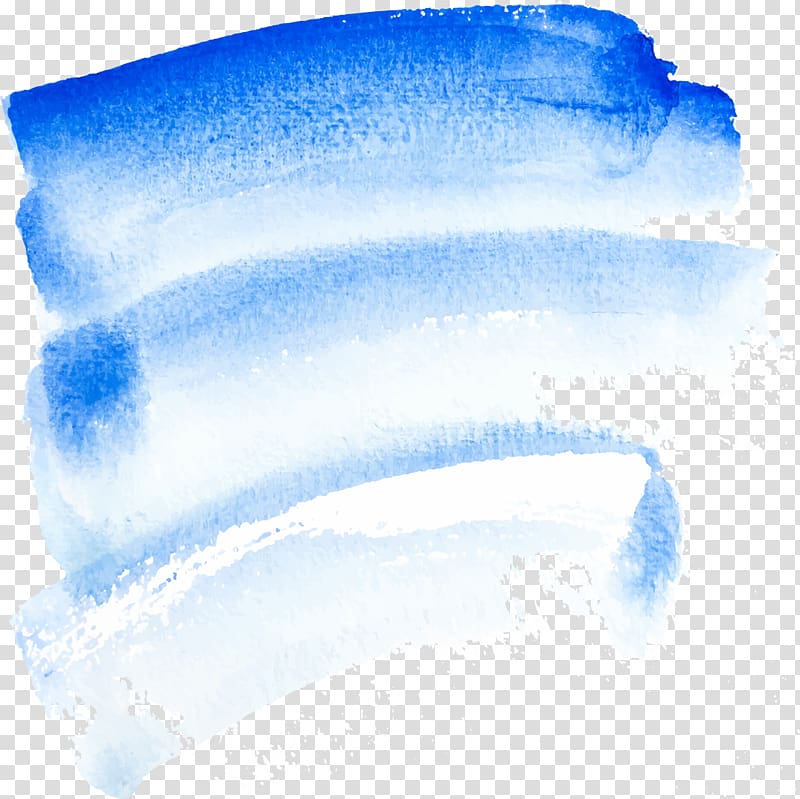 Watercolor painting Paintbrush, Blue watercolor brush graffiti, blue and white shade artwork transparent background PNG clipart