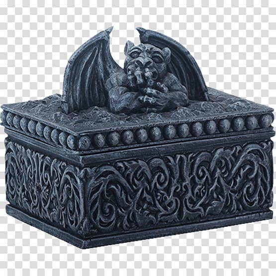 Gargoyle Gothic architecture Stone carving Box Pediment, christmas gift box element 3 transparent background PNG clipart