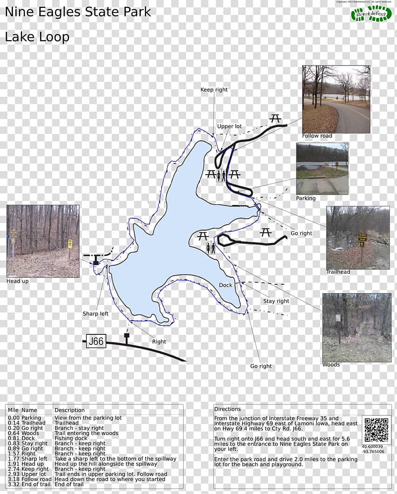 Nine Eagles State Park Trail map Lake, park trail transparent background PNG clipart