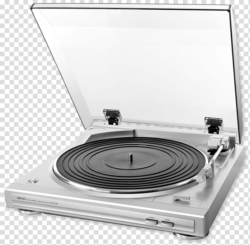 DENON DP-29F silver Turntable Phonograph record, Turntable transparent background PNG clipart