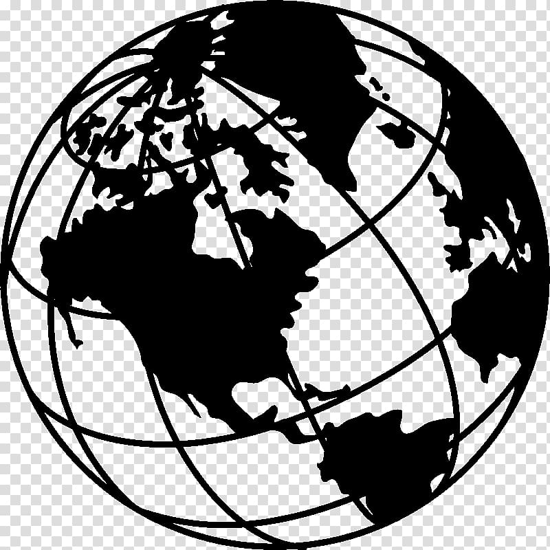 Globe Earth Black and white Drawing , mural transparent background PNG clipart