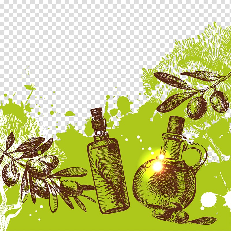 Olive Euclidean Illustration, Hand Painted,Olives,olive oil transparent background PNG clipart