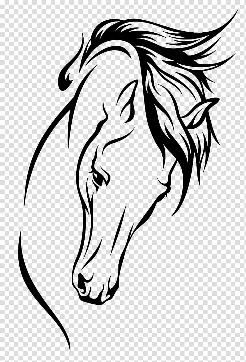 Arabian horse Drawing Silhouette , horsehead transparent background PNG clipart