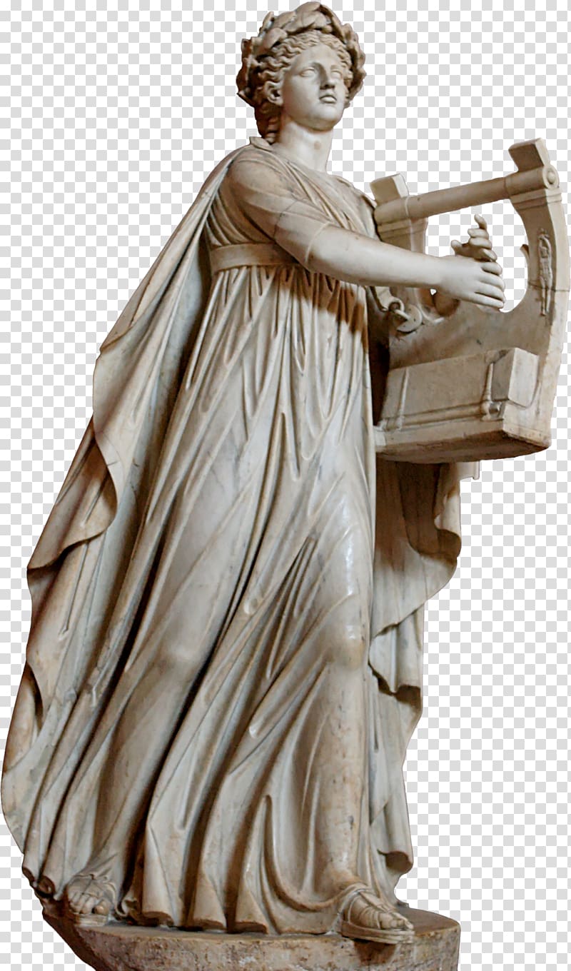 Statue Apollo Citharoedus Pio-Clementino museum Classical sculpture, greek transparent background PNG clipart