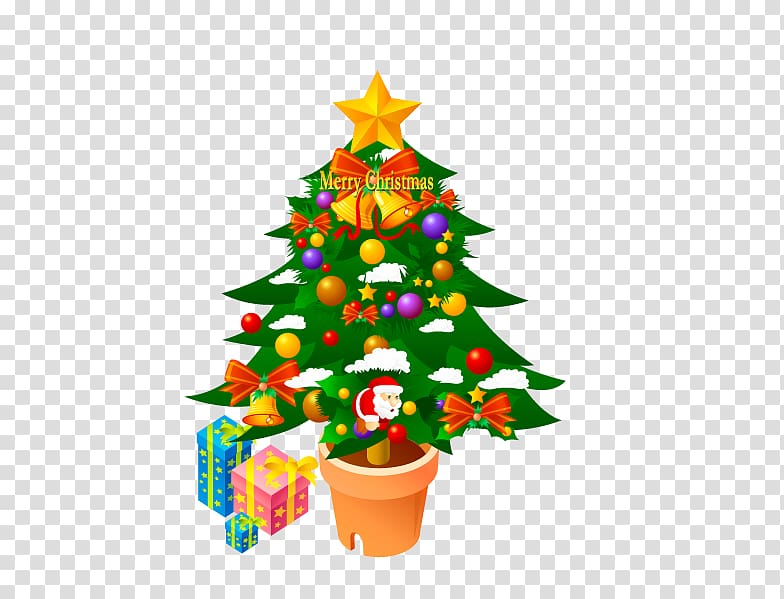 Santa Claus Christmas tree Computer Icons Christmas ornament, Green Christmas tree decoration transparent background PNG clipart