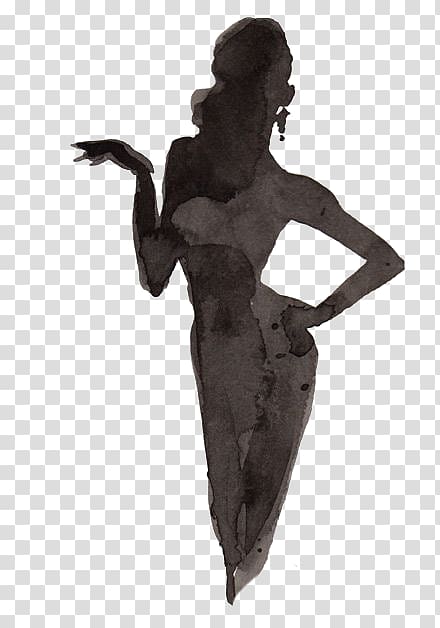 woman figure black sketch, Drawing Silhouette Woman, Woman Silhouette transparent background PNG clipart