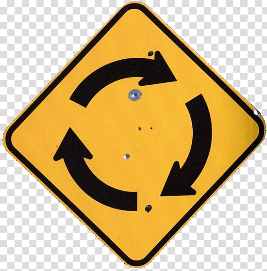 Priority signs Roundabout Traffic sign Warning sign Traffic circle, panneau transparent background PNG clipart