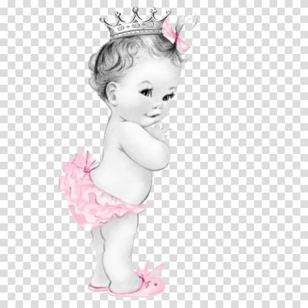 Infant Baby shower Boy , Baby Girl File, girl wearing crown illustration transparent background PNG clipart