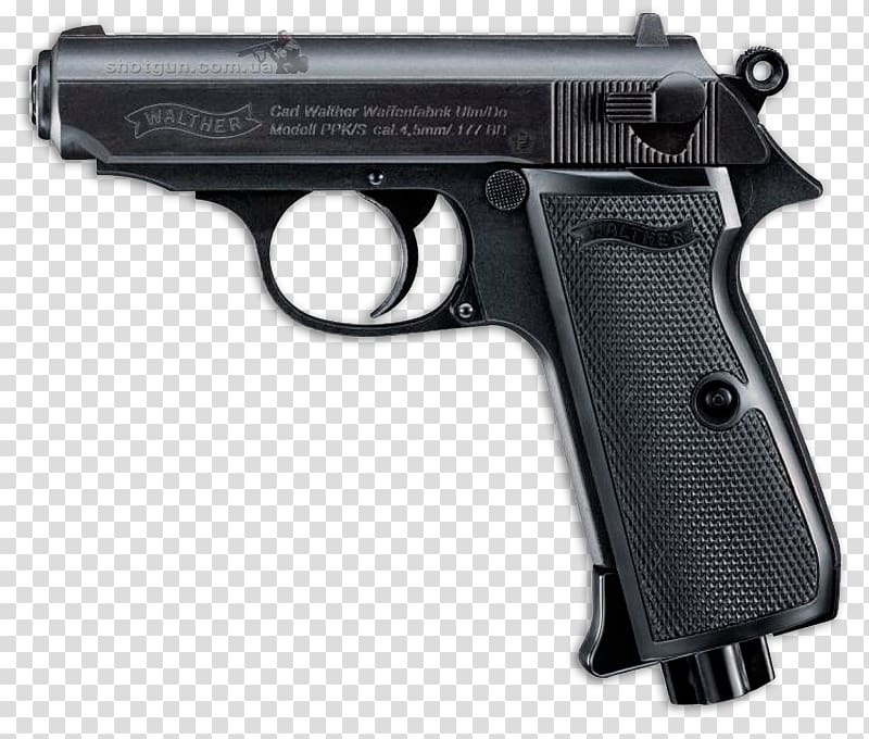Pistolet Walther PPK Carl Walther GmbH Air gun Blowback, weapon transparent background PNG clipart