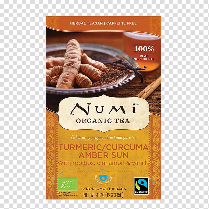 Green tea Numi Organic Tea Numi Turmeric Fields of Gold Organic food, turmeric tea transparent background PNG clipart