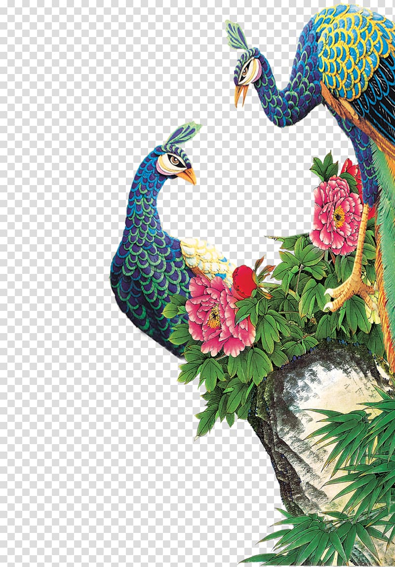 peacock painting, Computer file, peacock transparent background PNG clipart