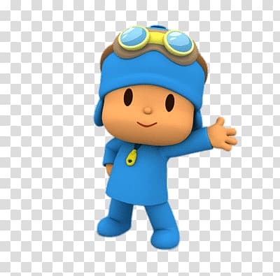 Pocoyo waving his left hand illustration, Pocoyo Aviator Glasses transparent background PNG clipart