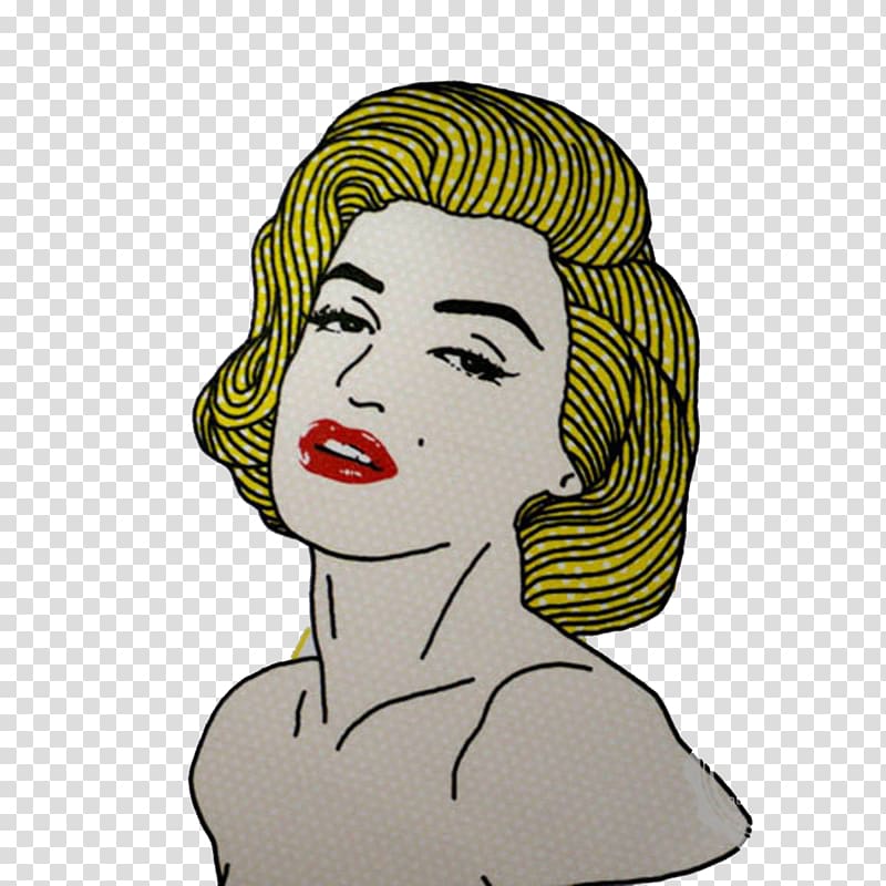 Cartoon Drawing Illustration, Monroe portrait transparent background PNG clipart