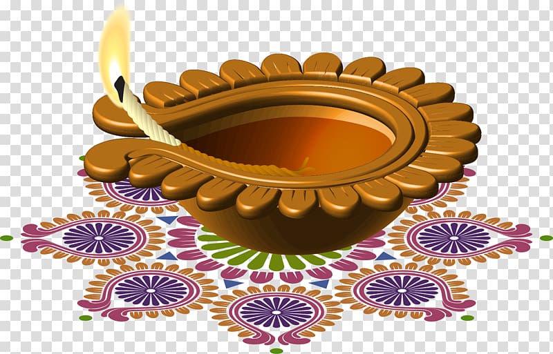 Light Diwali Candle , Hand-painted painting pattern candle with a copper transparent background PNG clipart