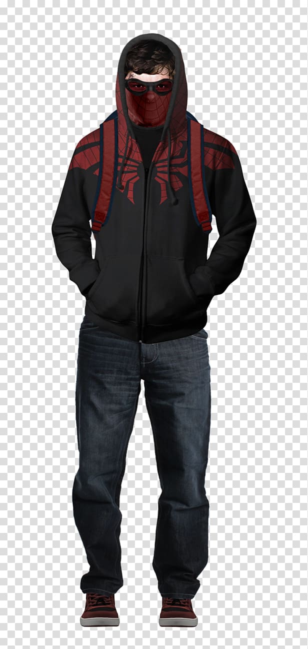 Spider-Man Hoodie Symbiote Jacket Suit, masquerade transparent background PNG clipart