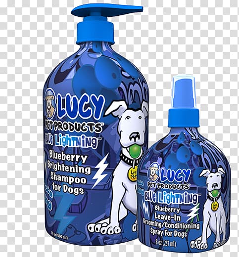 Dog Lucy Pet Blue Lightning Blueberry Brightening Natural Shampoo Cat, recycling bottles tipping over transparent background PNG clipart