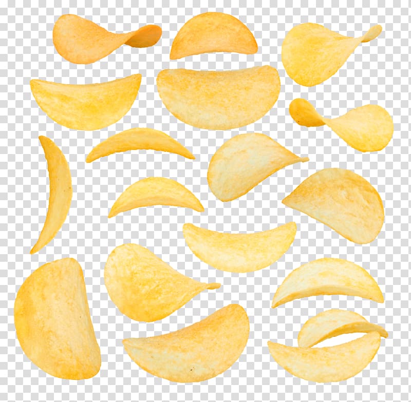 beige chips , French fries Potato chip Food, A group of potato chips transparent background PNG clipart