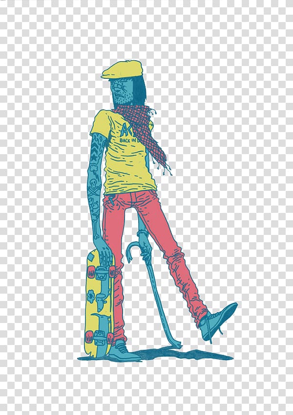 Skateboarding Crime Skatepark Illustration, Hat blue skateboard man transparent background PNG clipart