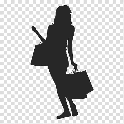 Silhouette Shopping Bags & Trolleys Woman, shopping girl transparent background PNG clipart