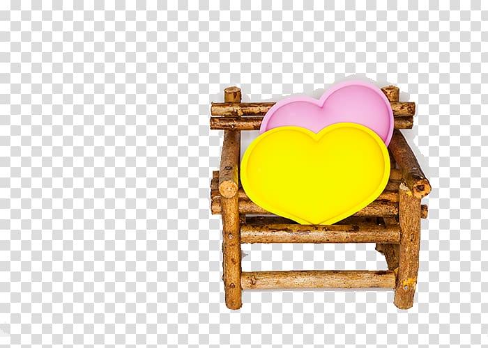 Dakimakura Chair Yellow, Heart-shaped pillow chair transparent background PNG clipart