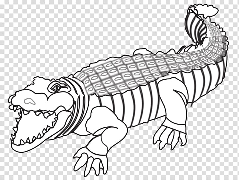 crocodile clip art black and white