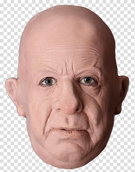 Latex mask Costume Disguise Headgear, cartoon bald old man transparent background PNG clipart