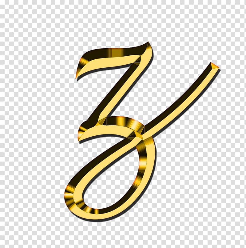 gold-colored 3 , Small Letter Z transparent background PNG clipart
