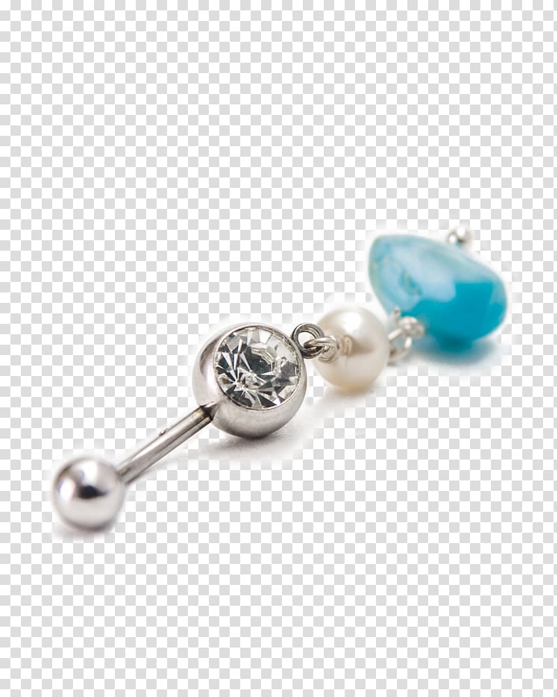 Earring Turquoise Body Jewellery Larimar, Jewellery transparent background PNG clipart