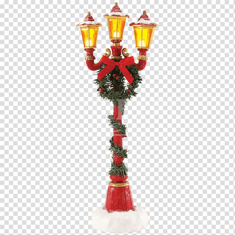 Santa Claus Street light Christmas decoration Lighting, winter decoration transparent background PNG clipart