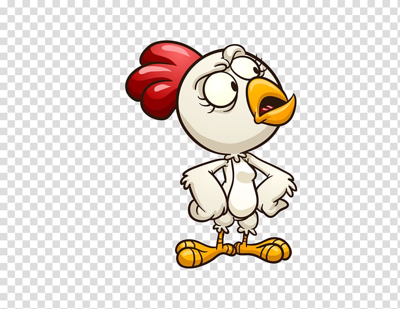white rooster illustration, Chicken Cartoon Illustration, chick transparent background PNG clipart