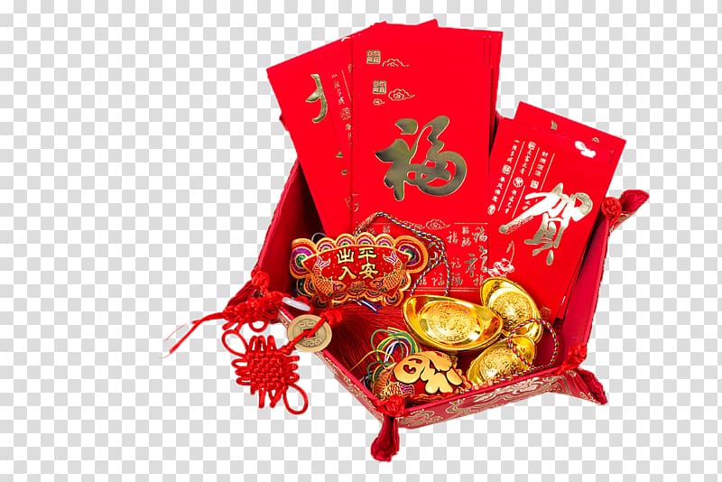 Chinese New Year Chinese calendar Party Traditional Chinese holidays, Chinese New Year arrangement of handmade jewelry transparent background PNG clipart