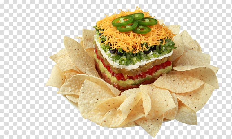 Vegetarian cuisine Seven-layer dip Chips and dip Refried beans Guacamole, Bean Chip transparent background PNG clipart